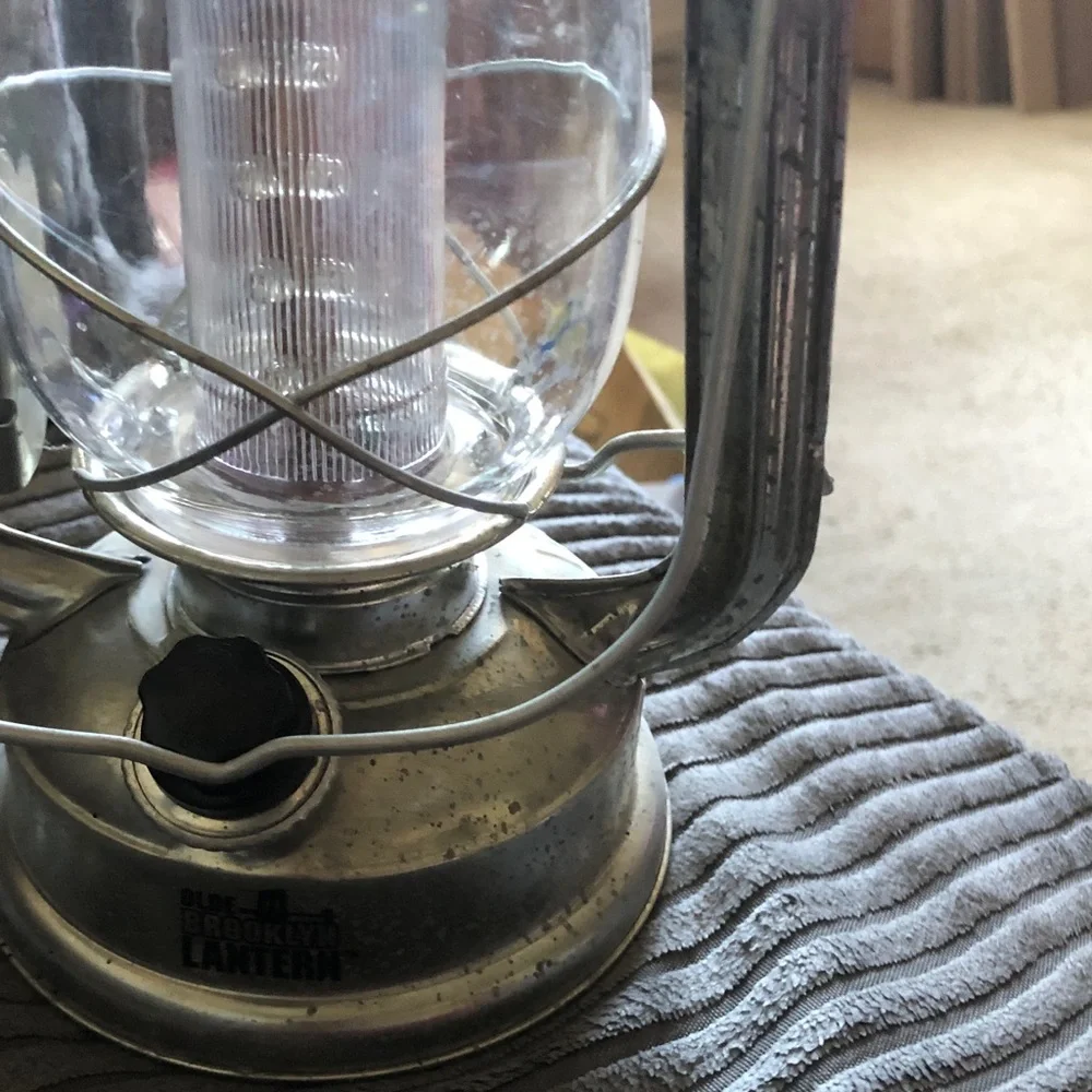 Metallic Silver Vintage-Style Lantern